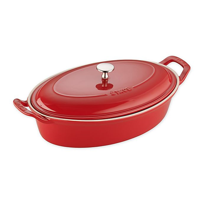 Staub Ceramic Oval Covered Baker - Cherry