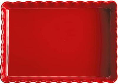 Emile Henry Rectangular Tart Dish - Burgundy Red 