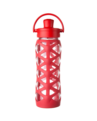 Lifefactory 22 oz. Glass Bottle with Active Flip Cap - Red