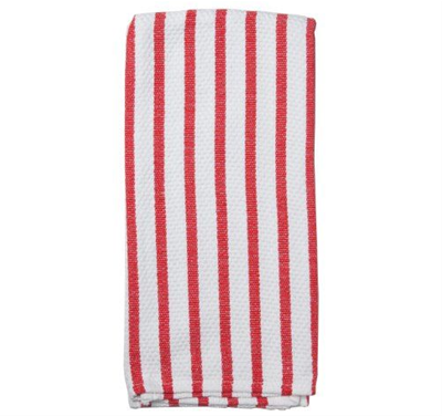 Railroad Stripe Kitchen Towel Set of 3 - Red