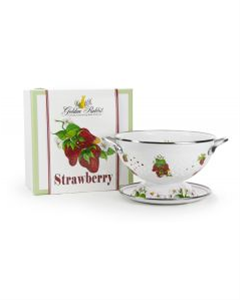 Golden Rabbit Enamelware Colander Set - Strawberry 