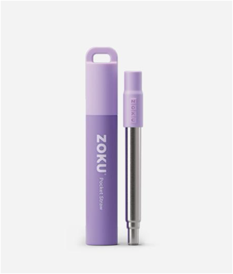 Zoku Two Tone Pocket Straw - Purple