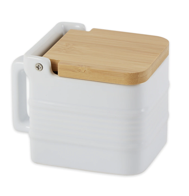Stoneware Salt Box - White