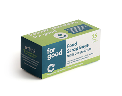 For Good 3 Gallon Compostable Trash Bag - 25pk