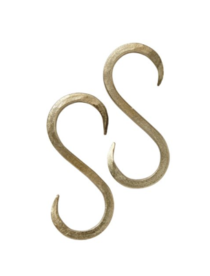 Hammered "S" Hook Set  - Antique Brass