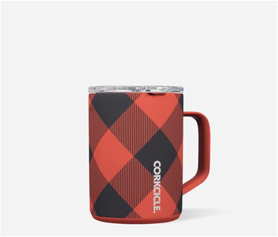 Corkcicle Holiday Mug - Buffalo Plaid Red