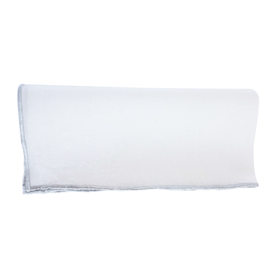 Metallic Trimmed Linen Napkin (White/Silver), Set of 4 