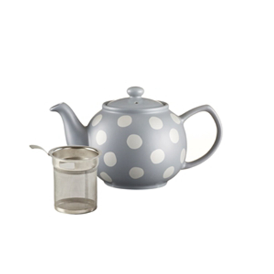 Price Kensington Silver Polka Dot 6 Cup Teapot with Filter