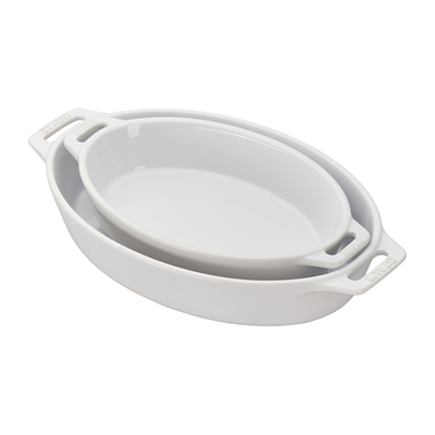 Staub Ceramic Oval Baking Dishes (Set of 2) - White