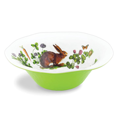 Michel Design Works Garden Bunny Large Melamine Serving Bowl 