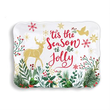 Michel Design Works Joy To The World Melamine Serveware Cookie / Serving Tray 