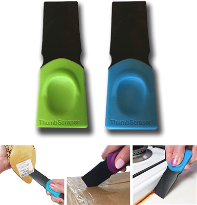 FusionBrands Thumb Scraper Tool - 2 Pack (Green & Blue) 