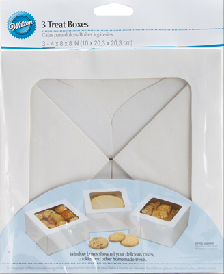 Wilton-Treat Boxes-White 8"X8"X4" 3/Pkg