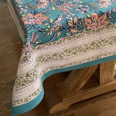 Mahogany Veera Floral Tablecloth - 60"x 90" 