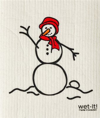 Swedish Treasures Wet-It Swedish Dishcloths - Red Snowman 