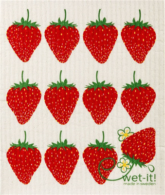 Swedish Treasures Wet-It Swedish Dishcloths - Strawberry 