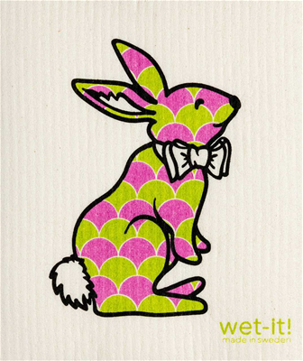 Swedish Treasures Wet-It Swedish Dishcloths - Happy Bunny  