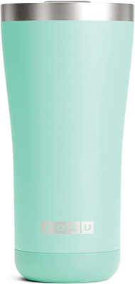 Zoku 20oz 3in1 Stainless Steel Powder Coated Tumbler - Aqua