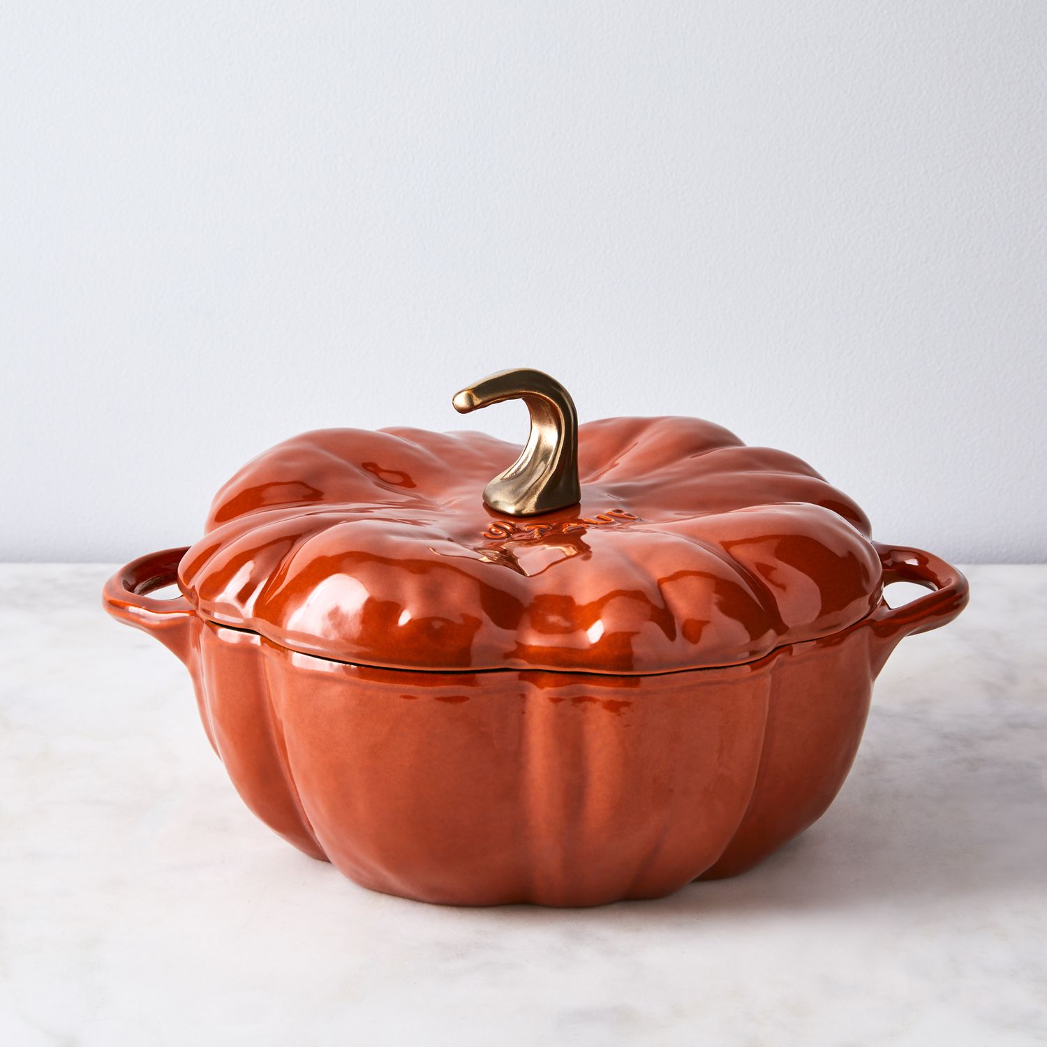 Staub Cast Iron Pumpkin Cocotte, 3.5-Quart, Burnt Orange