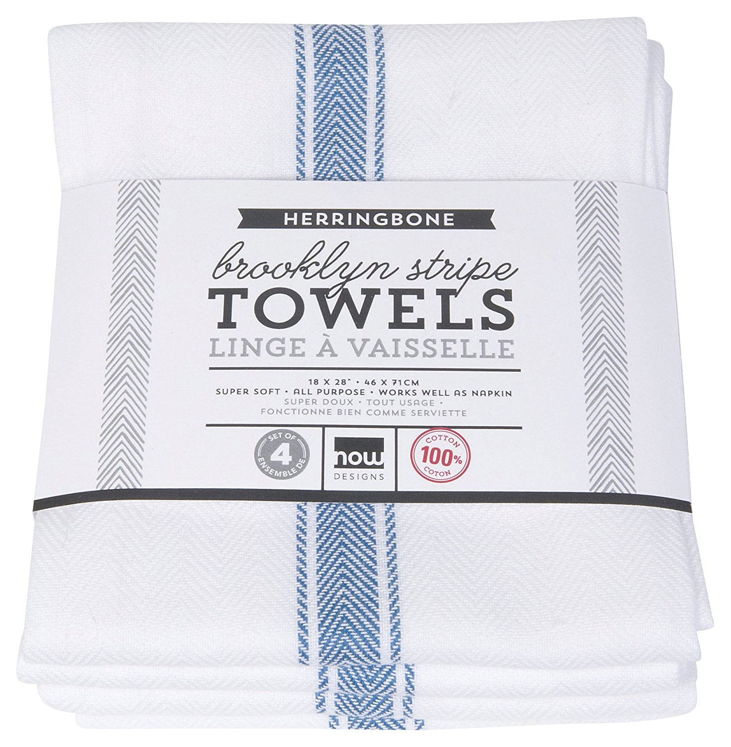 100% Cotton Striped Herringbone Kitchen Towels