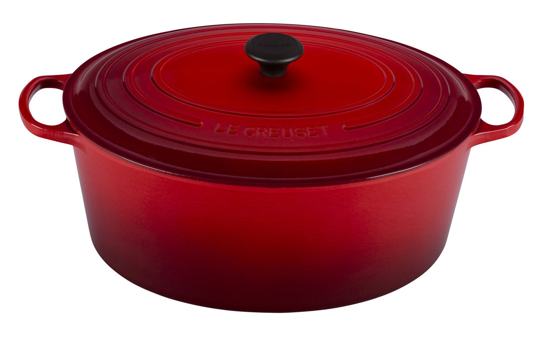 LE CREUSET 15.5 QT GOOSE Pot Cerise Cherry Red Classic Oval Dutch