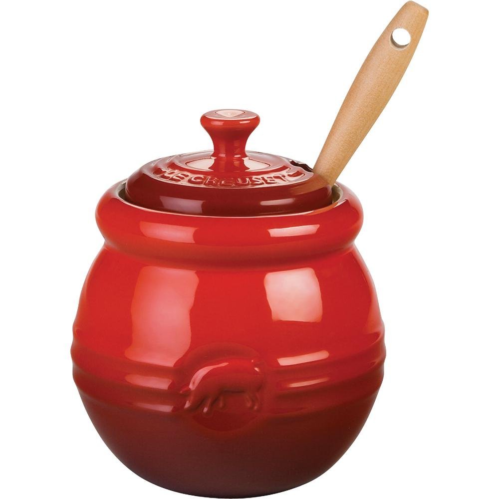 Le Creuset BBQ Pot with Silicone Brush - Cherry