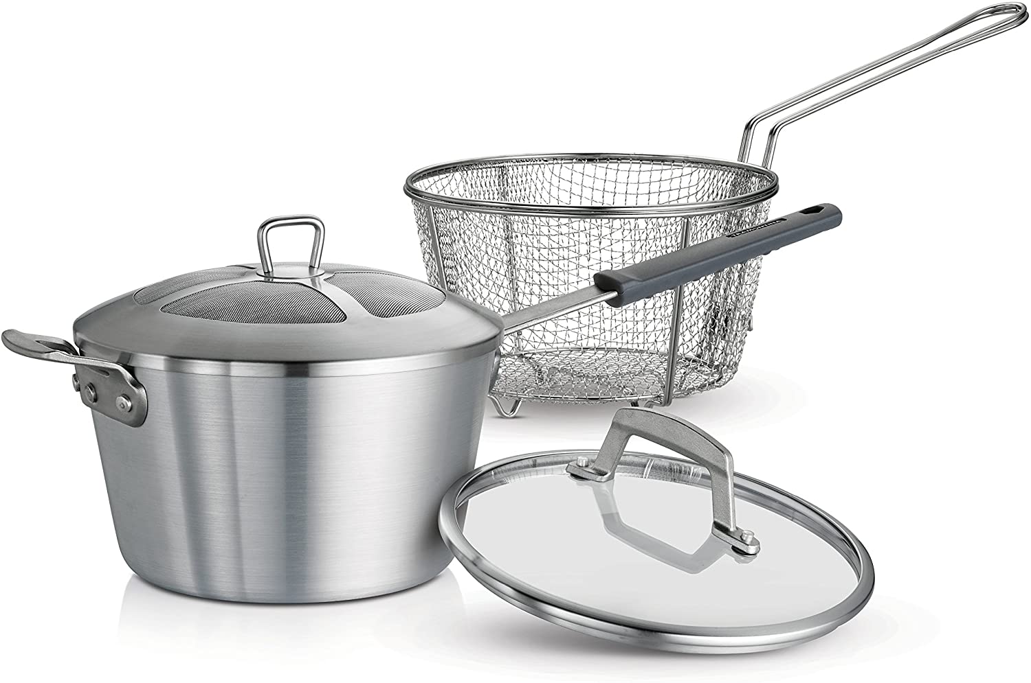 Tramontina Covered Sauce Pan with Helper Handle Stainless Steel