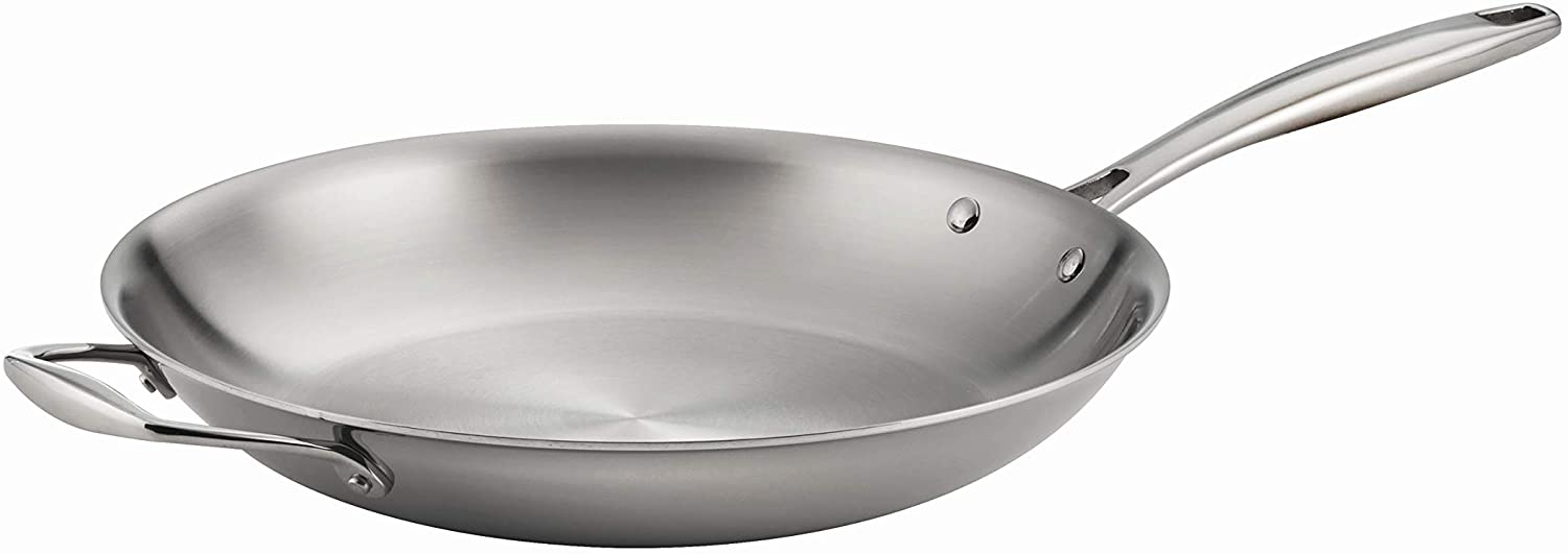 Tramontina Gourmet Stainless Steel Tri-Ply Clad 12 Fry Pan with Helper Handle