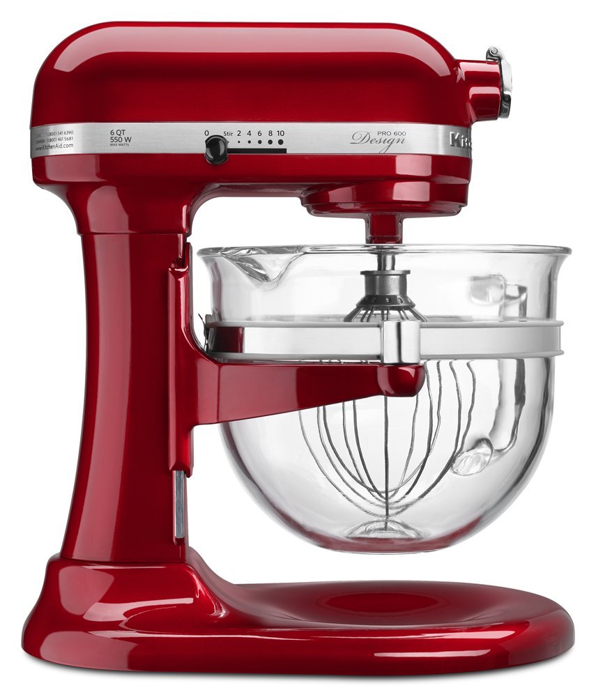 KitchenAid Pro 600 Design Series 6 Quart Bowl Lift Stand Mixer Glass Bowl