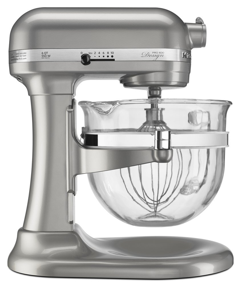 KitchenAid 6 Quart Stand Mixer: Design Series Glass Bowl - Sugar