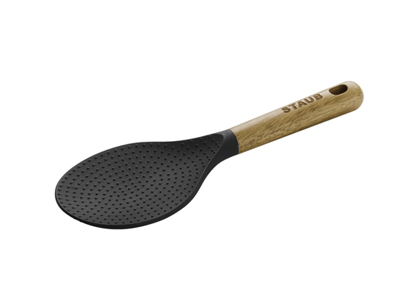 Staub Olivewood Handled Large Silicone Spatula - Grenadine