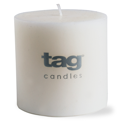 TAG Chapel Pillar Candle 3" x 3" - White