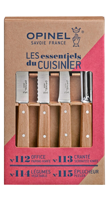 Opinel Essential Small Kitchen Knife Set - Natural