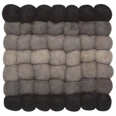 Now Designs Recycled Wool Square Felt Dot Trivet - Shadow Ombre 