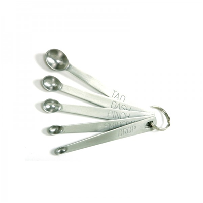 Norpro Mini Stainless Steel Measuring Spoons - Set of 5 (tad, dash, pinch, smidgen and drop)