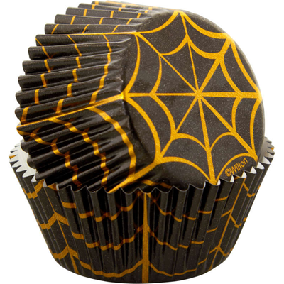 Wilton Gold Foil Spider Web Standard Halloween Cupcake Liners