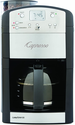 Capresso CoffeeTeam Glass 10-Cup Digital Coffeemaker with Conical Burr Grinder