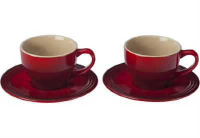 Le Creuset Cappuccino Cup & Saucer Set of 2 - Cherry