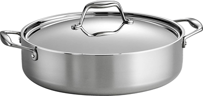 Tramontina Gourmet Stainless Steel Tri-Ply Clad 6-qt Covered Deep Saute / Braiser 