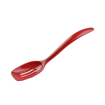 Melamine 7.5" Mini Slotted Spoon - Red