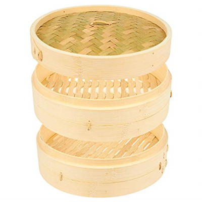 Helen’s Asian Kitchen Bamboo Steamer with Lid - 12in 