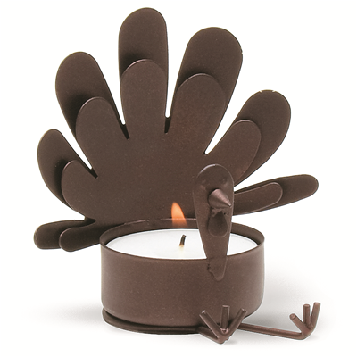 TAG Sitting Turkey Tealight Holder - Brown