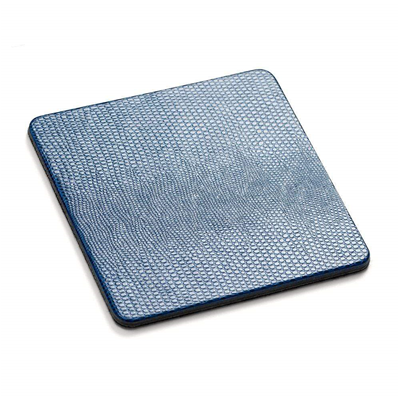 Caspari Square Lizard Coaster Set of 8 - Navy