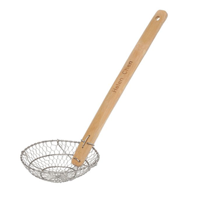 Helen Chen’s Asian Kitchen Stainless Steel Spider Strainer with Natural Bamboo Handle