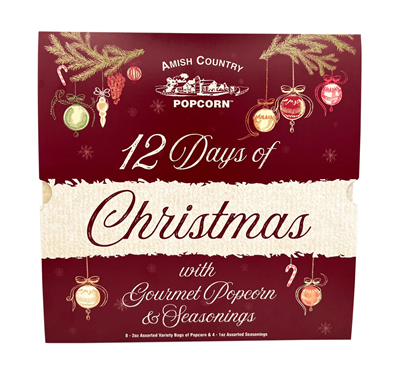 Amish Country Popcorn 12 Days of Popcorn and Seasoning Delight Advent Calendar