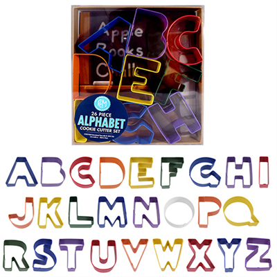 R&M Alphabet Cookie Cutter Set - Colored (26 Piece)