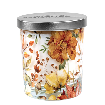 Michel Design Works Fall Leaves & Flowers Scented Jar Candle