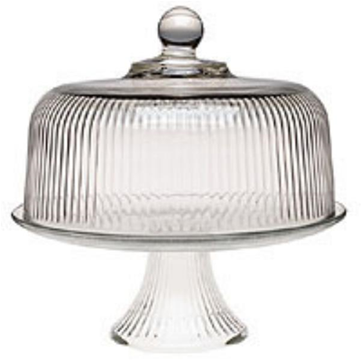 Anchor Hocking 2 Piece Monaco Cake Set with Ribbed Dome