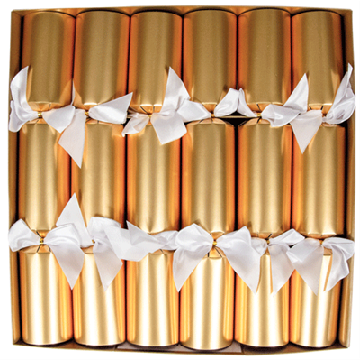 Caspari Solid Gold Celebration Crackers - 6 Per Box 