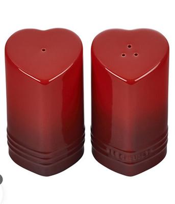 Le Creuset Heart Salt and Pepper Shakers - Red